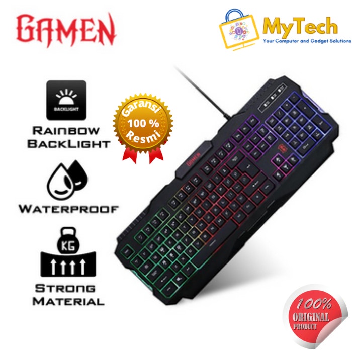 KEYBOARD GAMING GK100 GAMEN RAINBOW BACKLIGHT