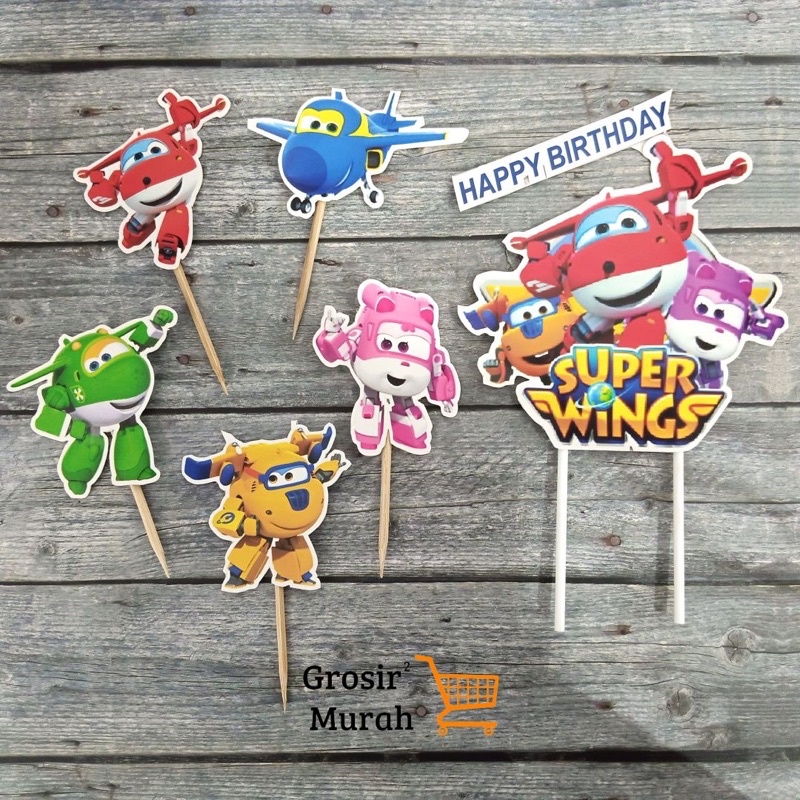 Cake Topper Super Wings/Topper Kertas Super Wings