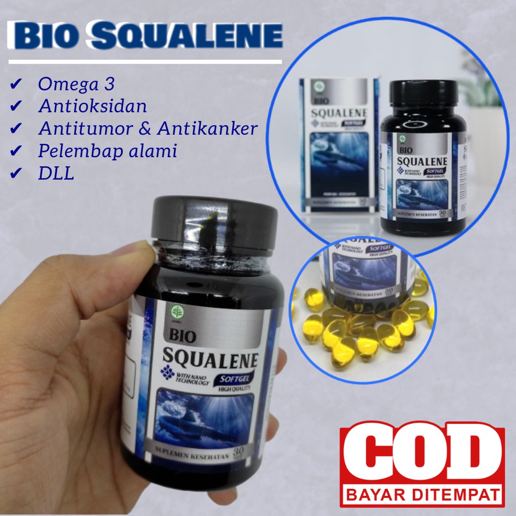 Minyak Hati Ikan Hiu Omega 3-6-9 EPA &amp; DHA Bio Squalene - Squalen 30 Softgel Halal