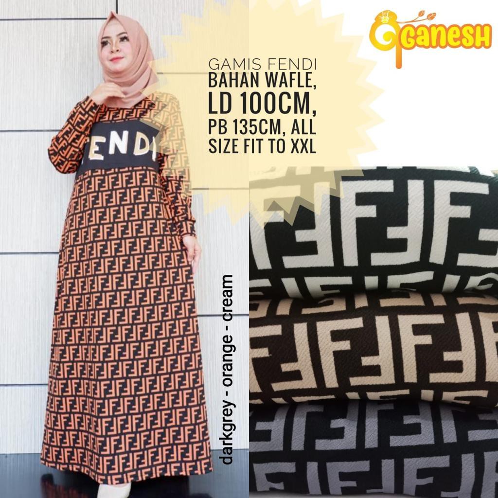 Gamis Fendi Max Lux Polos Fit To Xl Konveksi Sendiri Shopee Indonesia