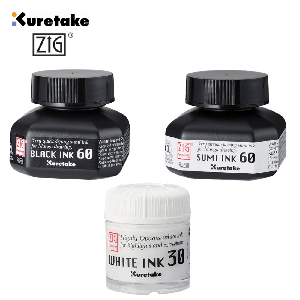 

Kuretake Pen Ink (Black Ink/ Sumi Ink/ White Ink)