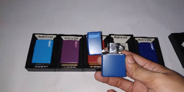 Zippo Matte - Zippo Mate - Lighter Zippo - Korek Zippo - Korek Api - Biru - Merah - Ungu