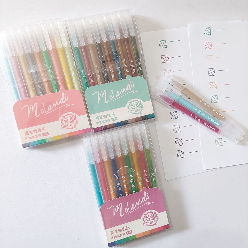 

Morandi Real Colors Gel Pen Set 9pc 0.5mm | Colour Pen | Pulpen Warna Warni