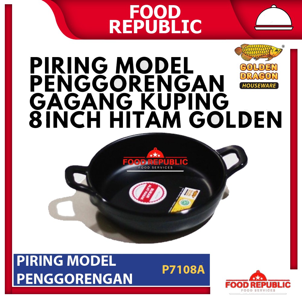 GOLDEN DRAGON PIRING SAJI 8 INCH MODEL PENGGORENGAN MELAMINE P7108A