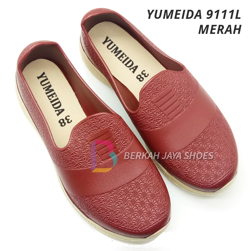 Sepatu Karet Wanita - Sepatu Slip On Karet Wanita Yumeida 9111 L Anti Air &amp; Anti Slip