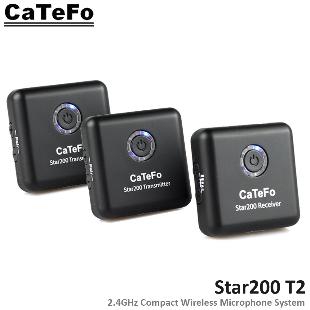 Catefo Star200 T2 2.4GHz Ultra Compact Digital Wireless Microphone RESMI