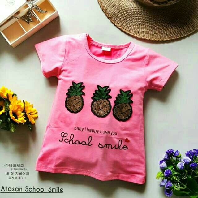 Kaos anak cewek IMPORT usia 2-5  tahun