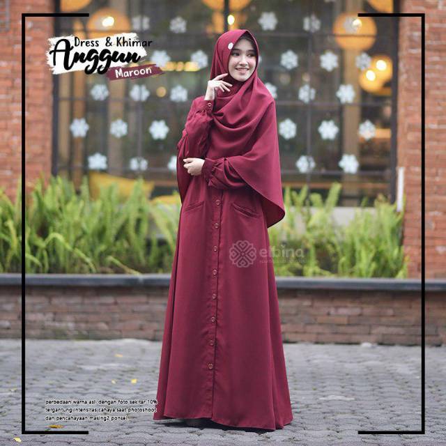 Set Dress Anggun by Elbina Hijab/Set Gamis Hijab Syar'i