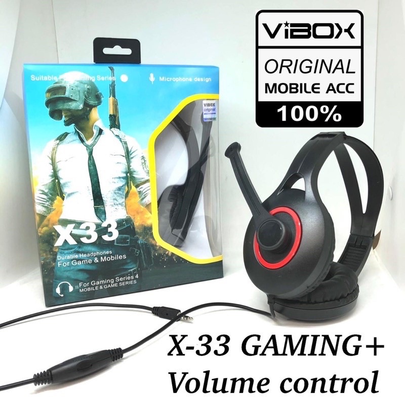 PROMO HEADPHONE BANDO SERI X-33 GAMING HEADSET VOLUME CONTROL