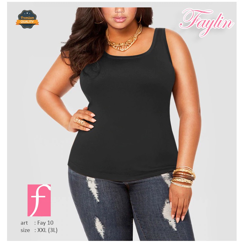 FAYLIN | Tanktop Wanita Katun JUMBO / Atasan Wanita JUMBO / Tali Besar BIG SIZE | art FAY 10 XXL