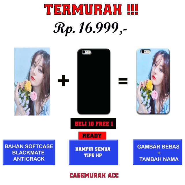 CUSTOM CASE SOFTCASE ANTICRAK / BLACKMATE( GAMBAR BEBAS