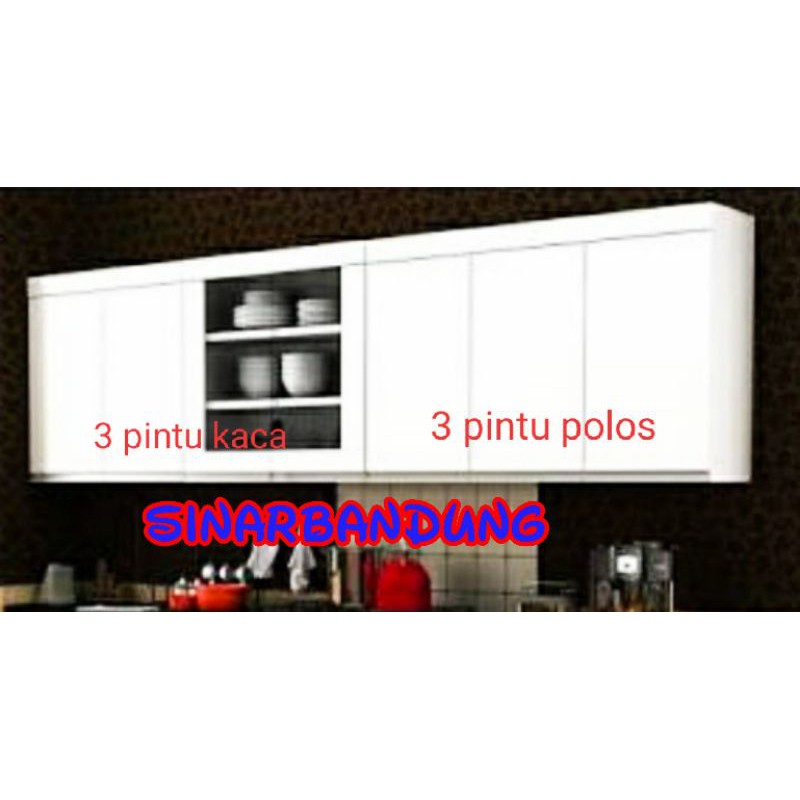 KITCHEN SET ATAS 3 PINTU PUTIH / KITCHEN SET MINIMALIS / KITCHEN SET PUTIH KACA