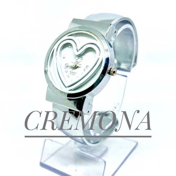 CREMONA Jam Tangan Analog Model Gelang Import Murah Wanita Cewek Motif Love