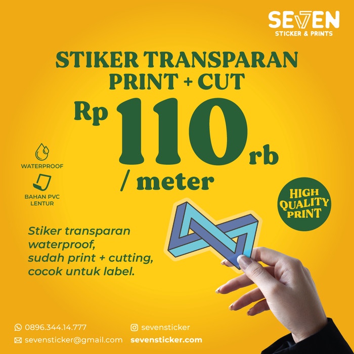 

perekat-pengikat- cetak stiker transparan + cutting - tanpa laminasi -pengikat-perekat.