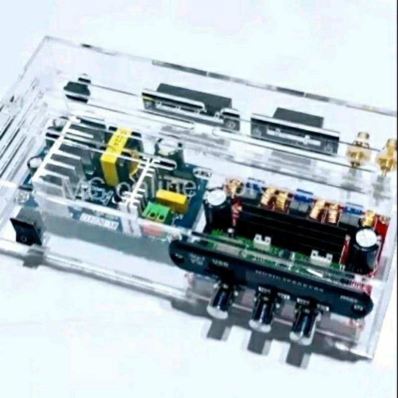 Box bok power ampli amplifier kit Tpa 3116D2 bahan acrilic acrylic akrilik.