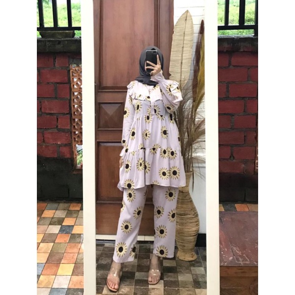 TUNIK SET CELANA. TUNIK RAYON