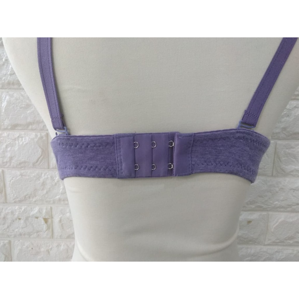 Bra / Bh SOREX 11118 MELANGE BH Busa Kawat HALF CUP setengah polos basic Kait 2 BK
