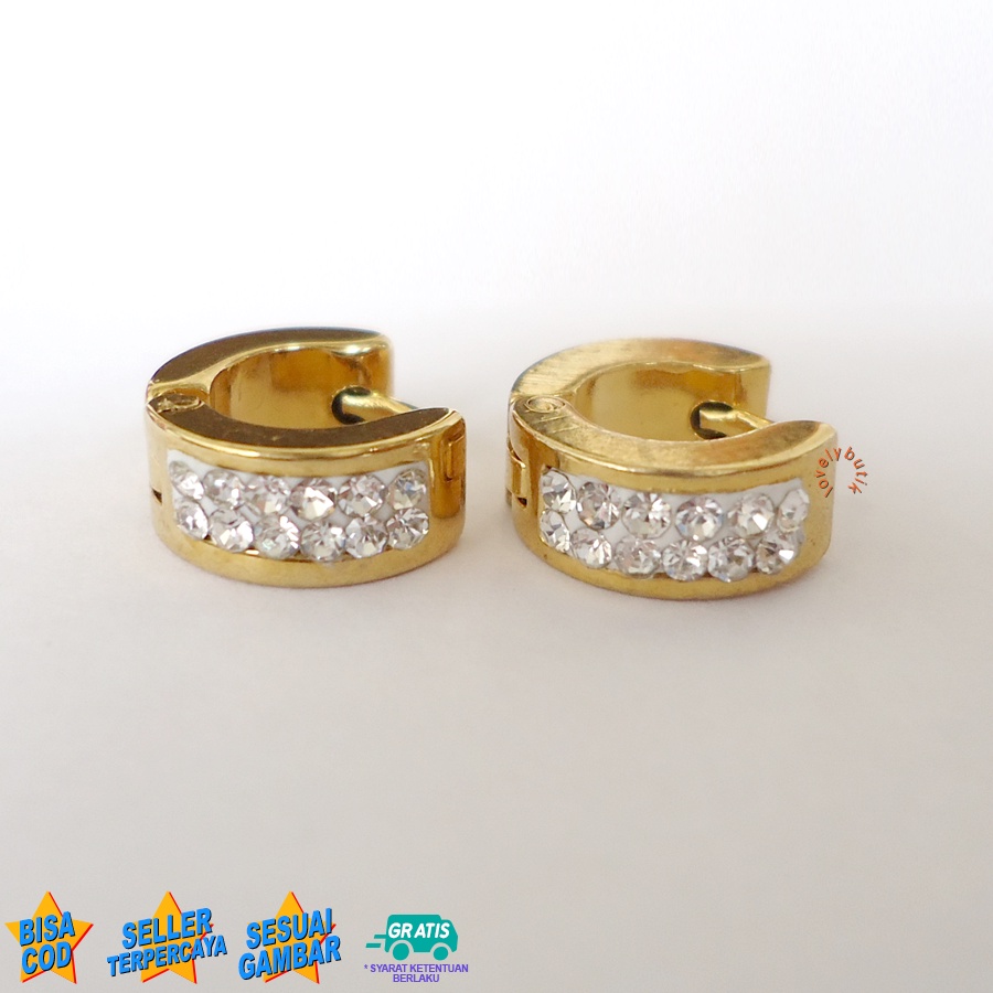 Lovelybutik Anting Titanium  Anak Perempuan Anting Jepit Titanium Wanita Tiny Clar4