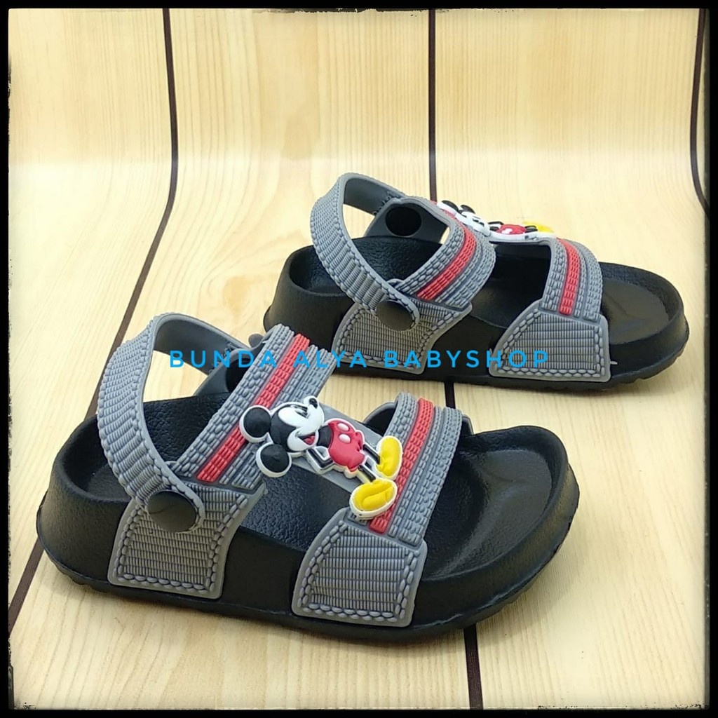 Sendal Anak Laki Laki Usia 2 Tahunan Kartun ABU Alas Karet - Sepatu Sandal Anak Cowok Karet Anti Slip Size 23 - 25