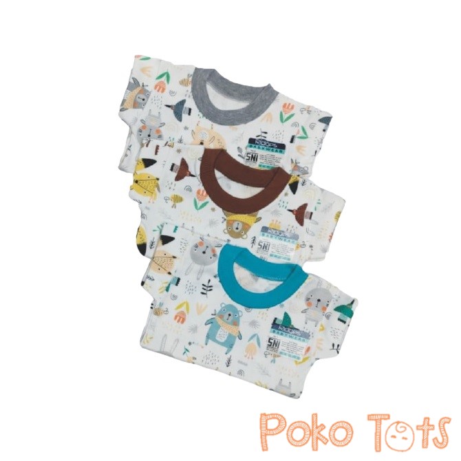 Ridges Setelan Anak Kaos Oblong Lengan Pendek dan Celana Pendek Motif Squirrel