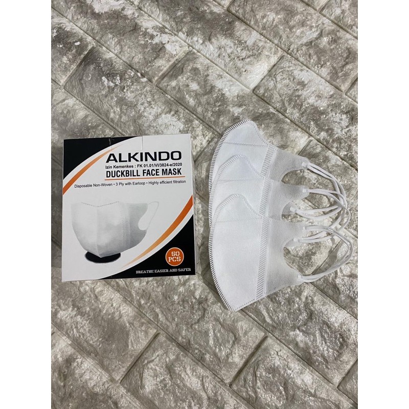 MASKER DUCKBIL MERK ALKINDO, CAREION, MOUSON 1BOX ISi 50 PCS / DUCKBILL 4PLY KOREA MURAH