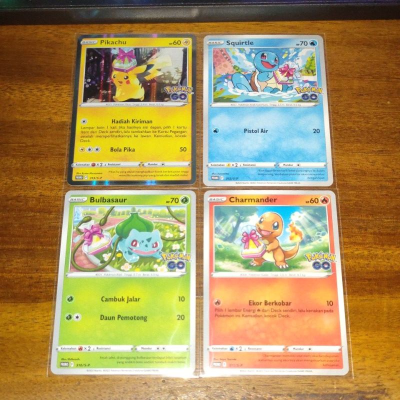 Pikachu Squirtle Bulbasaur Charmander Promo Pokemon Go Full Set