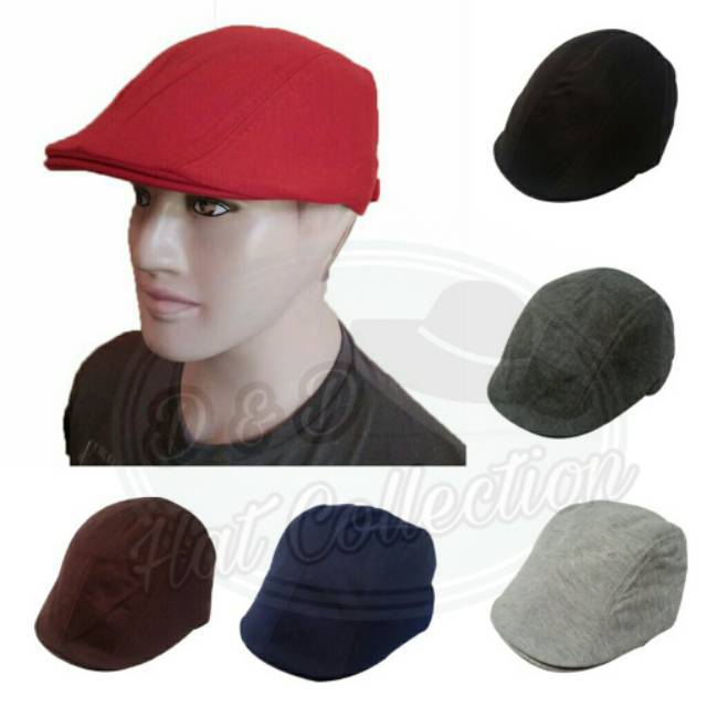 Topi pet / Newsboy Cap / flatcap Bahan Cotton Fleece