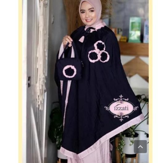 Ori&Terjamin Mukena Dewasa Parasut Ponco Seleher Platinum Izzati - Hitam