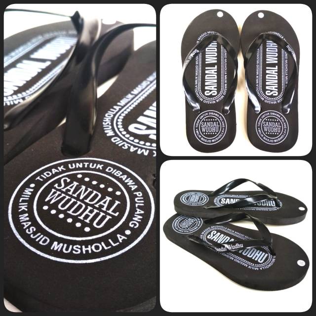 Paket 10 pasang Sandal Wudhu Hitam termurah Grosir sendal wudhu sandal masjid