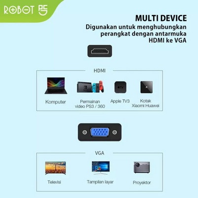 ROBOT RHV10 HDMI TO VGA Adapter Laptop/PC 1080P