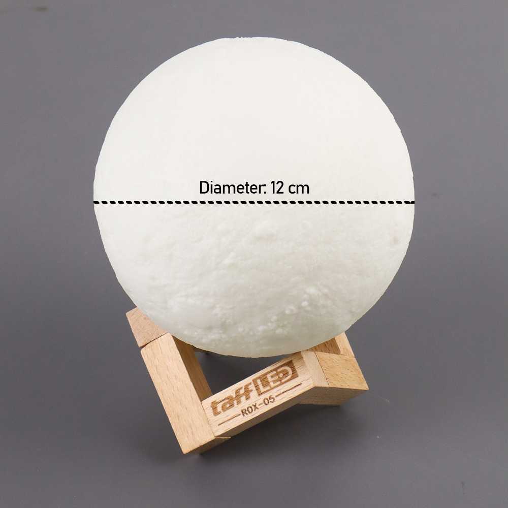 TaffLED Lampu Tidur 3D Printed Moon Night Light Lamp 12 cm - ROX-05