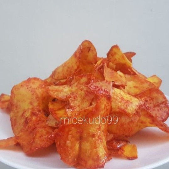 

KERIPIK SINGKONG PEDAS MANIS 250GR / KRIPIK / HOT SWEET CASSAVA CHIPS