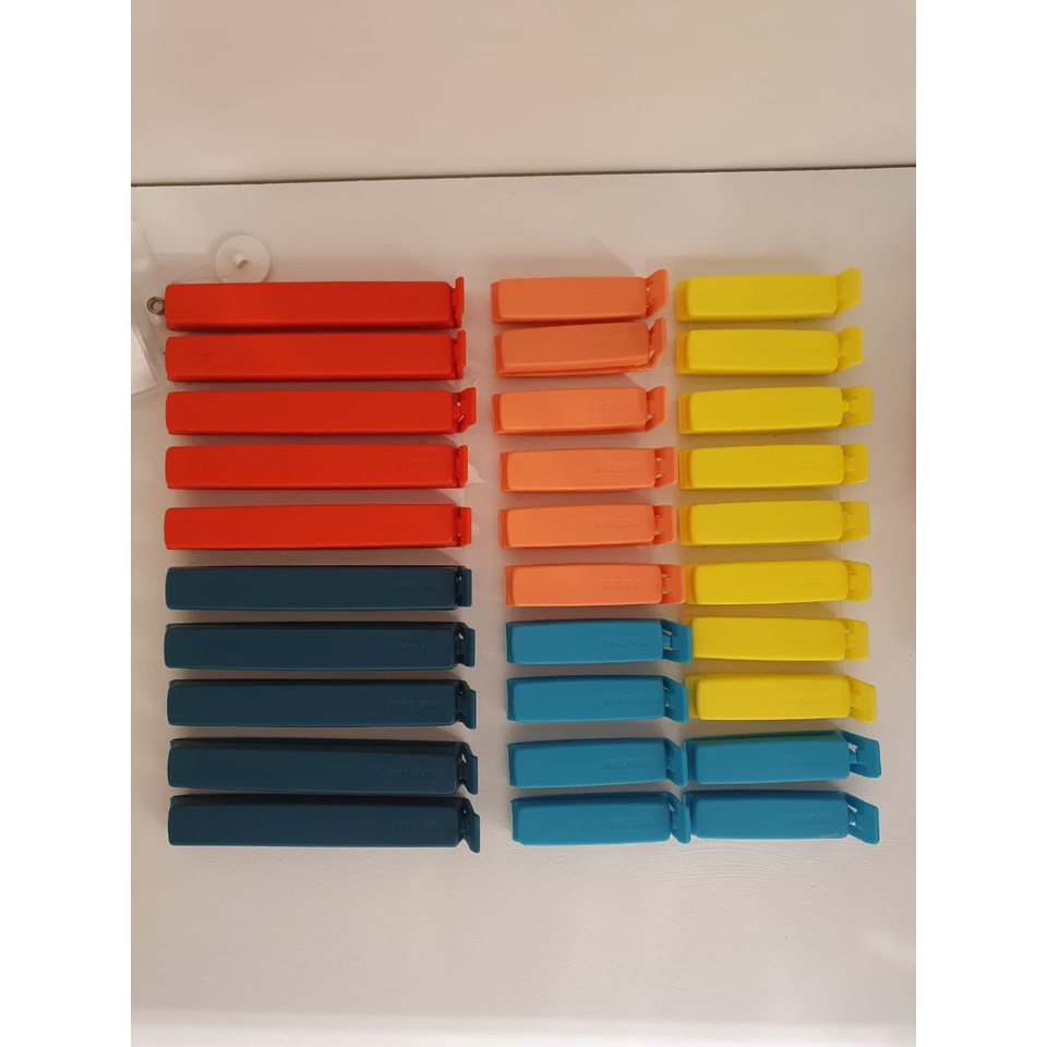 B3VARA klip penutup plastik set isi 30 warna campuran ukuran campuran
