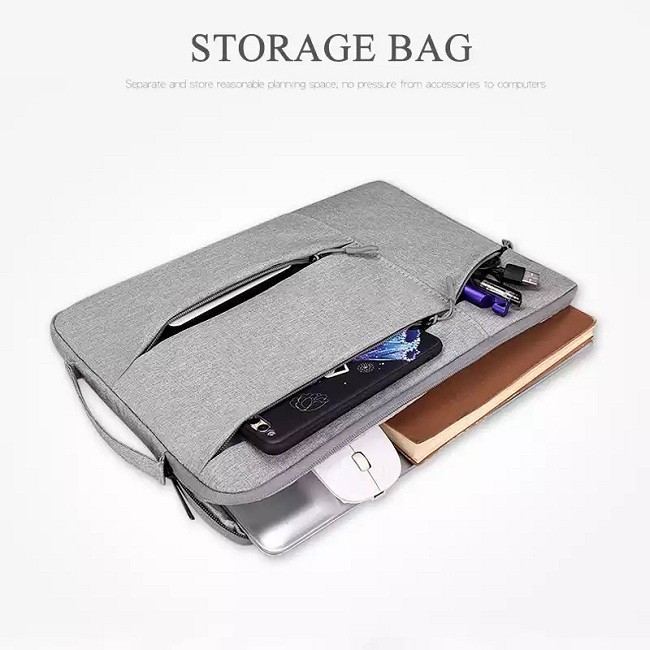 Tas Laptop Macbook Air Pro Softcase Jinjing Pocket Set Nylon 11 12 13 14 15 16 inch