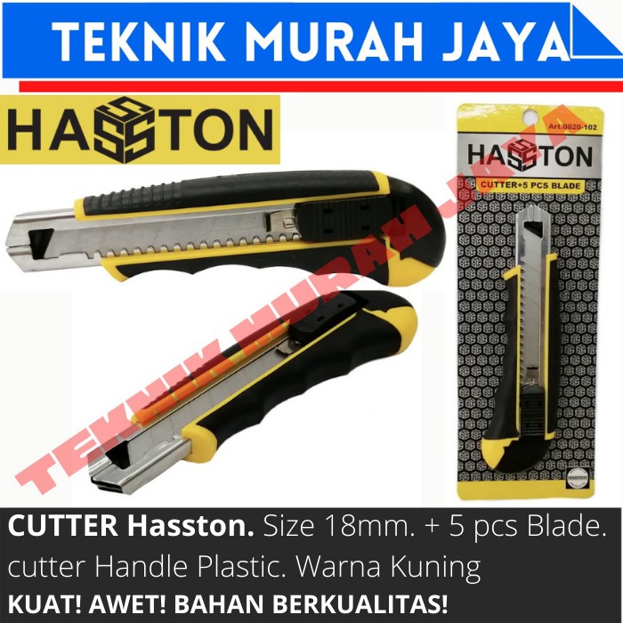 

Cutter Besar Rubber Grip HASSTON Cutter 18 mm + isi 5pc Blade 0820-102
