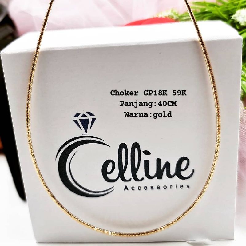 Kalung choker lapis emas anti alergi/kalung choker hitam/kalung choker rosegold/KALUNG XP