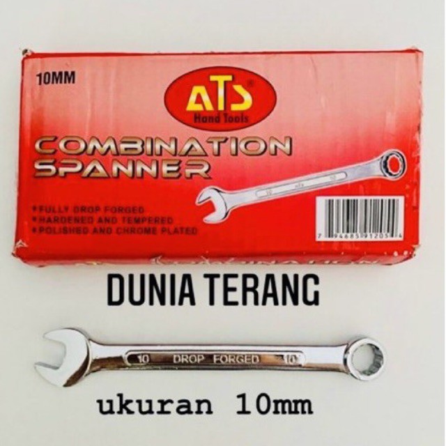 Kunci Ring Pas ATS 10 mm - Kunci Kombinasi 10mm - Combination Spanner