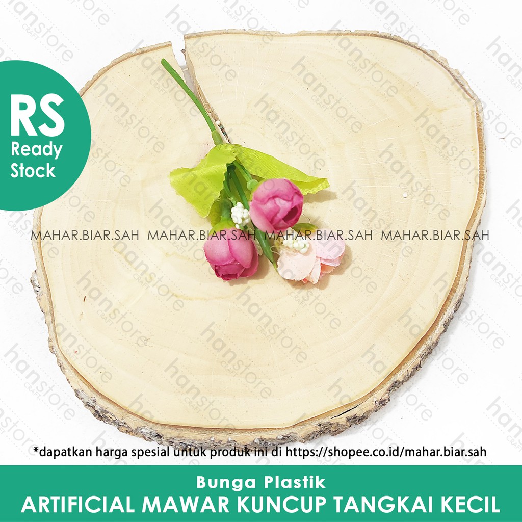 1 Pcs Bunga Artificial Mawar Kuncup Tangkai Kecil / bunga dekorasi mahar / bunga plastik / SHABBY-Red