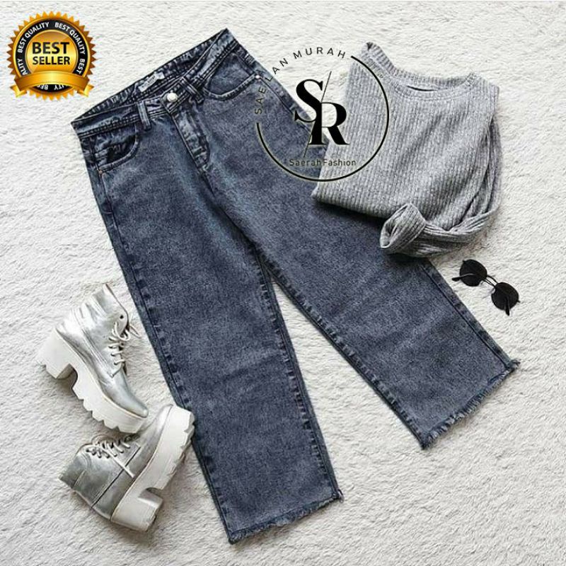 celana jeans wanita//kulot jin cewek,kulot wanita rawis bawah,kulot wanita trend