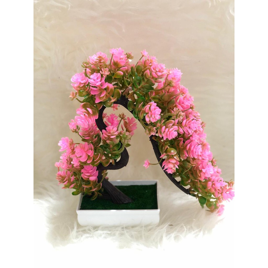 COD BUNGA PLASTIK BUNGA BONSAI BUNGA ARTIFISIAL BUNGA HIASAN MEJA TANAMAN HIAS PLASTIK BP8825-PINK