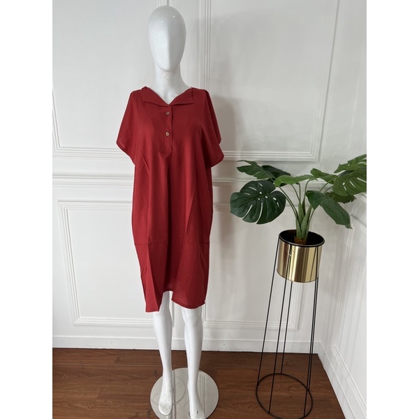 DASTER PENDEK SEBETIS RAYON MOTIF KEKINIAN VIRAL DASTER DEWASA PAKAIAN WANITA KEKINIAN LUCU-red poppy