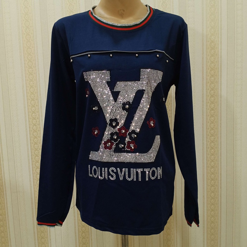 LOUIS VUITTON Fashion T-Shirt Import / Kaos LV Katun Tangan Panjang
