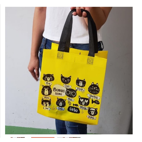 

Paper Bag - goodie bag painting tas kain jinjing Eco Friendly Cat