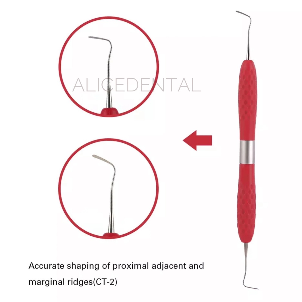 HIGH QUALITY Composite filling instrument CT titanium anti lengket non sticky dental restorative resin komposit carving instrumen tambal gigi condensa fissura applica misura eccesso modella