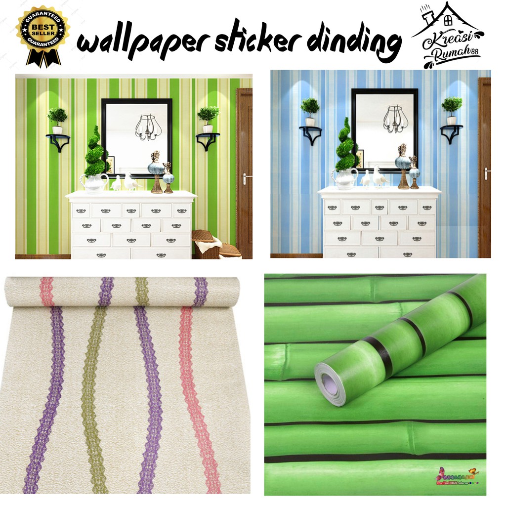 PAKET 5 ROLL Wallpaper Stiker wallpaper Dinding wallpaper Motif Salur wallpaper 3D / dekorasi dinding