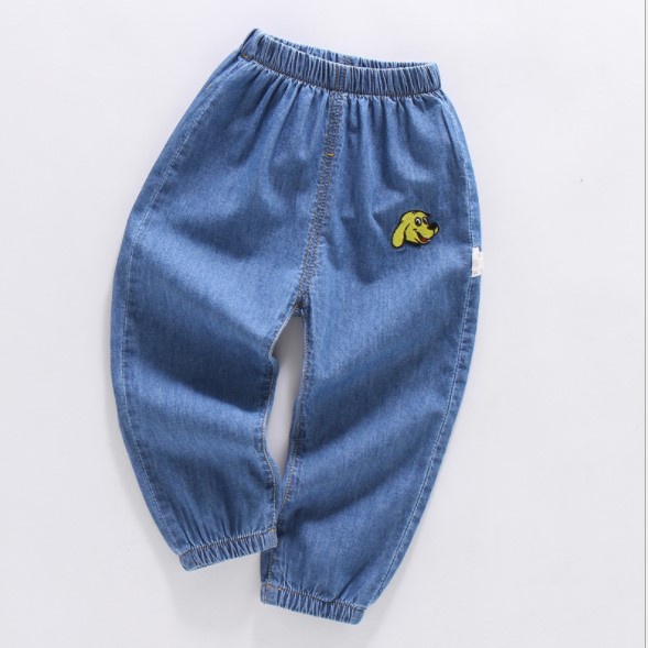 CL1-Celana Jeans Pinggang Karet Anak Laki-laki dan Perempuan Motif Bergambar Import