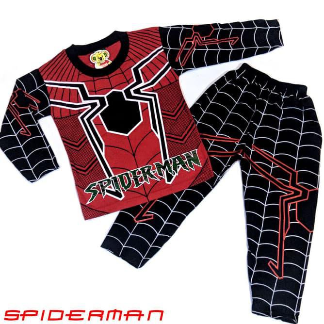 U4Vs Baju Tidur Piyama Anak Laki Bagus Keren Maruno - 2Th, Spiderman Merah 169U