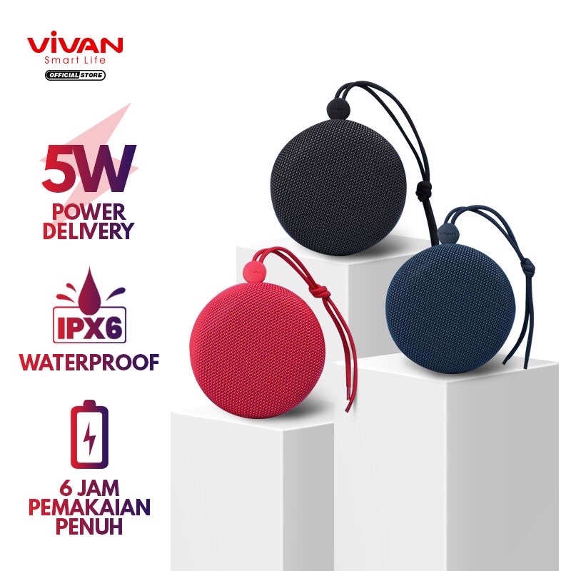 VIVAN Speaker Bluetooth VS2 Portable Mini Wireless Outdoor Waterproof IPX6 Support SD Card