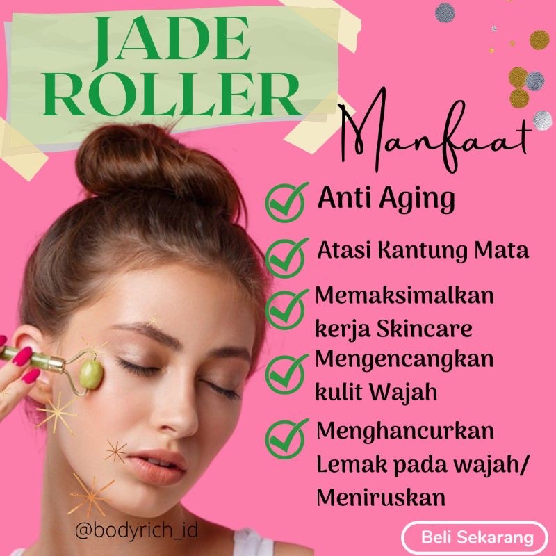 Alat Perawatan Muka Penirus Wajah Jade Roller Massage