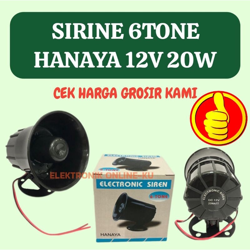 HORN SIRINE 6 TONE HANAYA 12V 20W